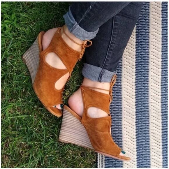 Aquazzura Shoes - Aquazzura Sexy Thing Suede Lace Up Wedge Sandals Sz 40